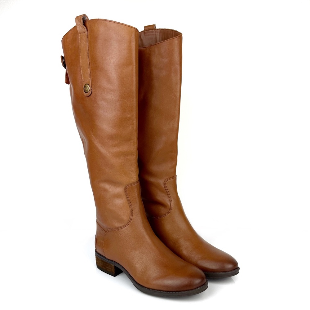 Sam Edelman Girls Penny 2 Wide Calf Leather Riding Boots Whiskey Size EUR 34